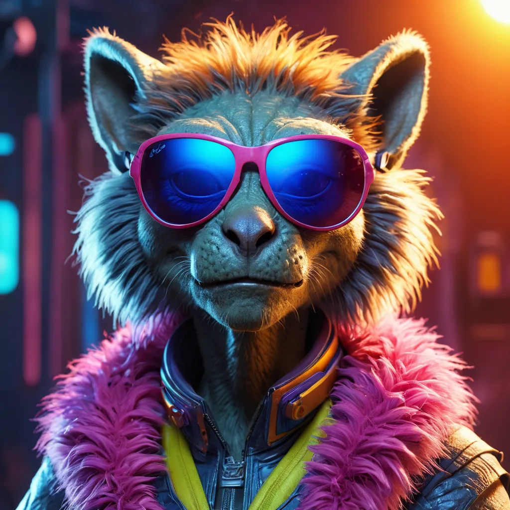 Furry alien wearing sunglasses Tara V0.1