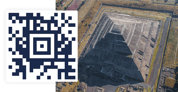 The Aztec barcode takes its name after the infamous Aztec pyramids