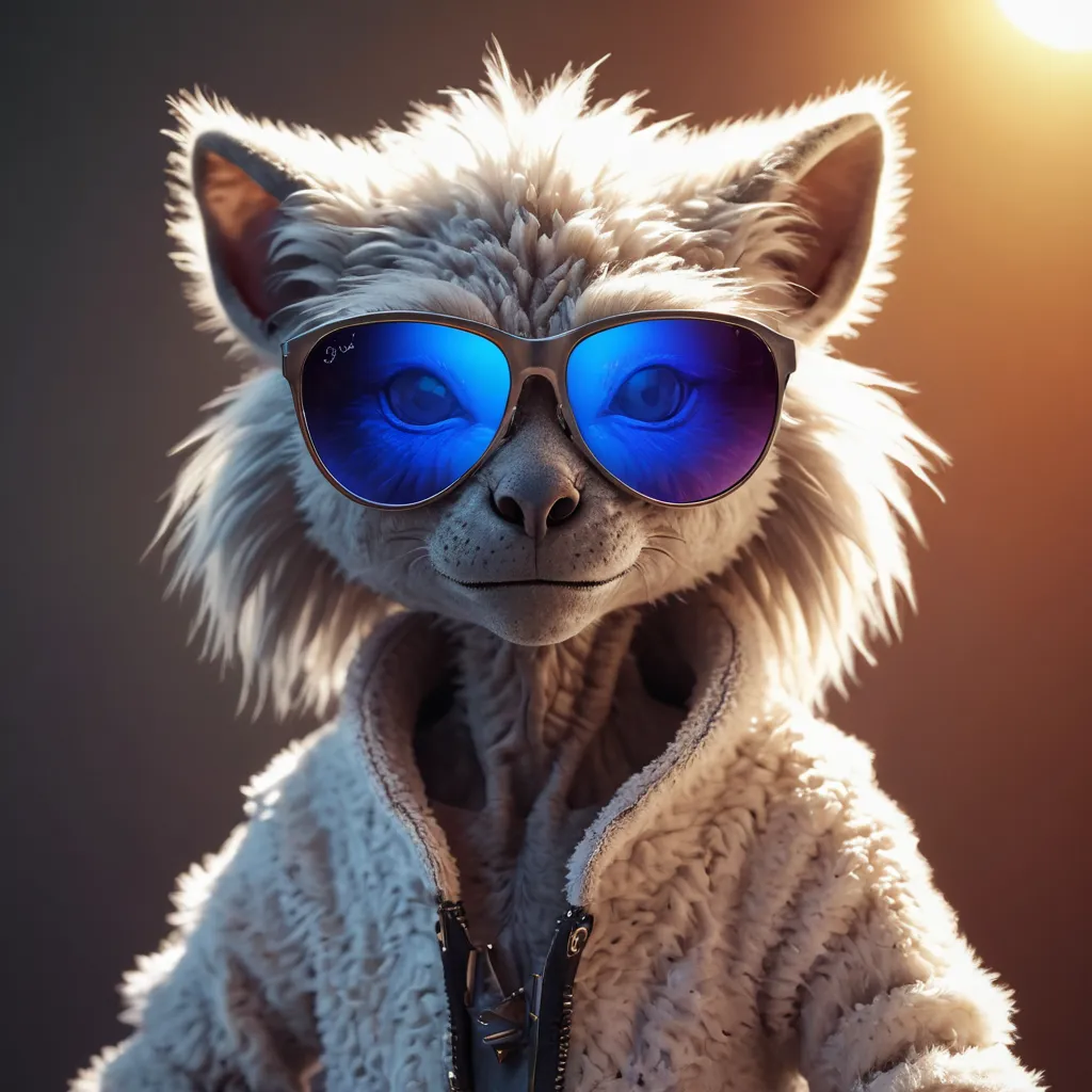 Furry alien wearing sunglasses SDXL